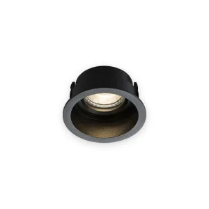 Knightsbridge Dipa Single Fixed Round Anti-Glare Downlight Black with illuminated optic