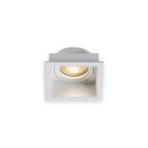 Knightsbridge Dipa Single Fixed Square Anti-Glare Downlight White with illuminated optic