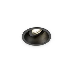 Knightsbridge Dipa Single Tilt Round Anti-Glare Downlight Black with illuminated optic