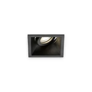Knightsbridge Dipa Single Tilt Square Anti-Glare Downlight Black with illuminated optic