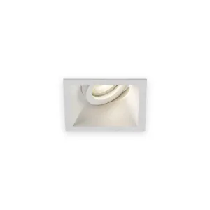 Knightsbridge Dipa Single Tilt Square Anti-Glare Downlight White with illuminated optic