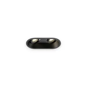 Knightsbridge Dipa Twin Tilt Round Anti-Glare Downlight Black with illuminated optics