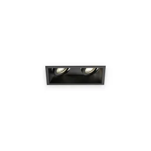 Knightsbridge Dipa Twin Tilt Square Anti-Glare Downlight Black with illuminated optics