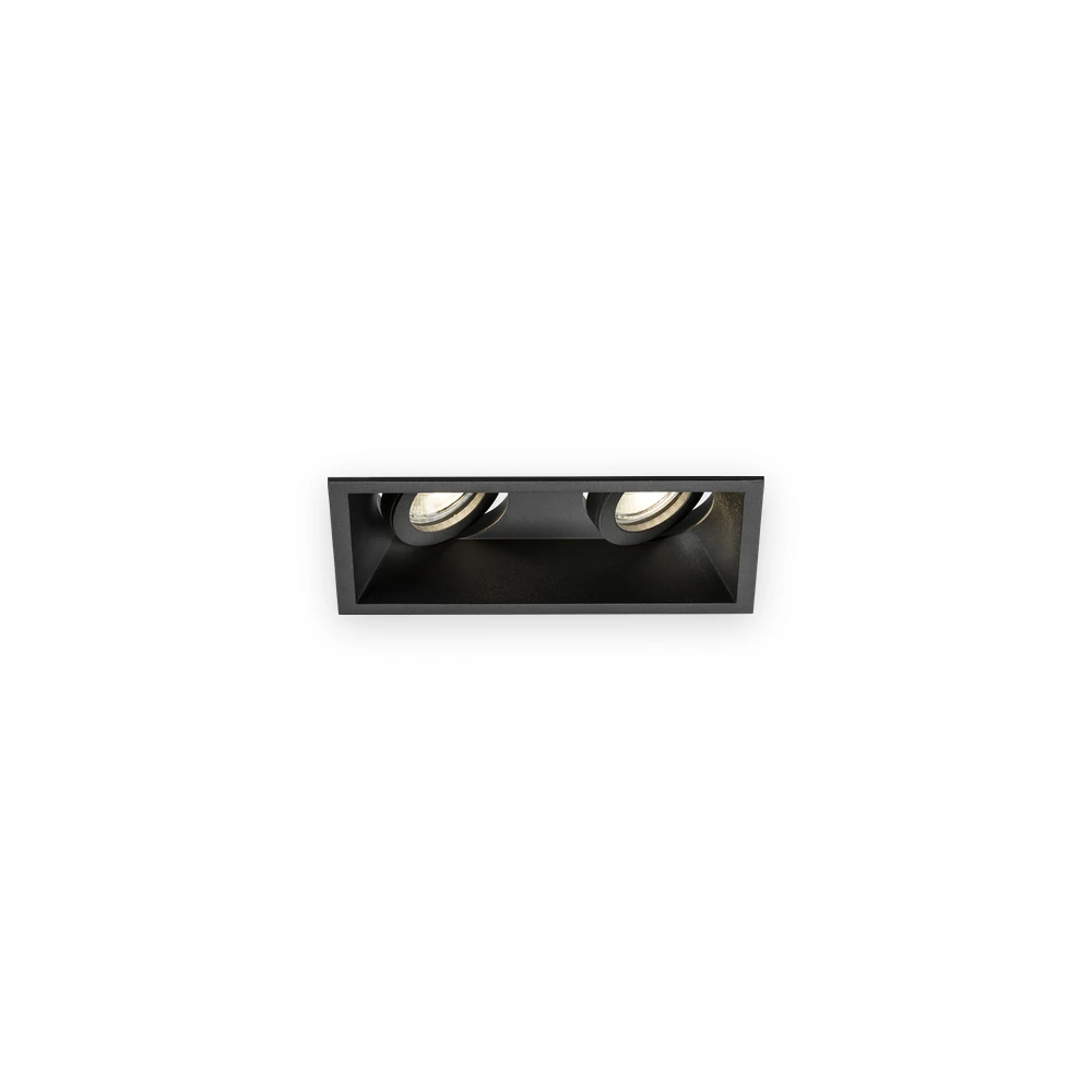 Knightsbridge Dipa Twin Tilt Square Anti-Glare Downlight Black with illuminated optics Knightsbridge Dipa Twin Tilt Square Anti-Glare Downlight Black with illuminated optics