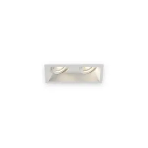 Knightsbridge Dipa Twin Tilt Square Downlight White with illuminated optics