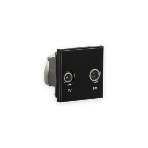 Knightsbridge Diplexed TV /FM DAB Outlet Module 50 x 50mm - Black