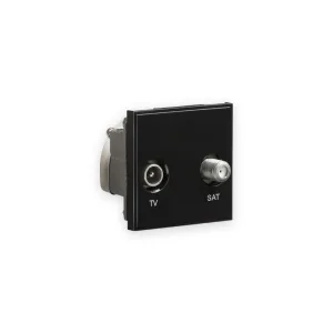 Knightsbridge Diplexed TV /SAT TV Outlet Module 50 x 50mm - Black