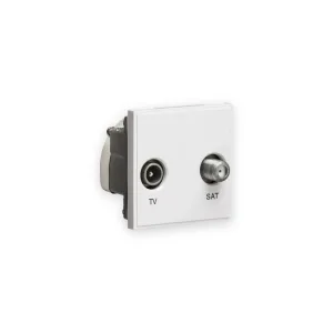 Knightsbridge Diplexed TV /SAT TV Outlet Module 50 x 50mm - White