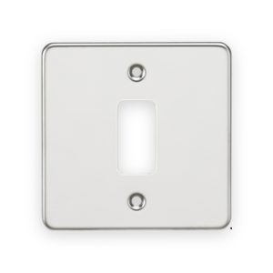 Knightsbridge Flat Plate 1G Grid Faceplate - Polished Chrome