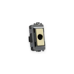 Knightsbridge Flex Outlet Module (Up to 10mm) - Brushed Brass shown in mounting frame