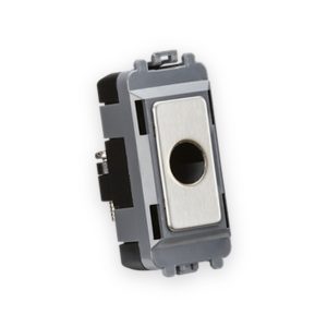 Knightsbridge Flex Outlet Module (Up To 10mm) - Brushed Chrome