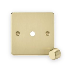 Knightsbridge FP1DIMBB 1G Dimmer Plate with Matching Metal Dimmer Cap - Brushed Brass