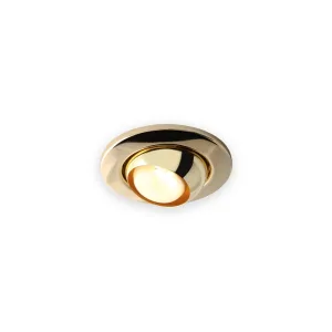 Brass eyeball downlight with illuminated optic