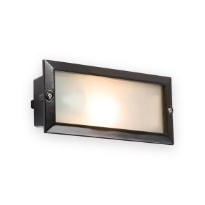 Knightsbridge IP44 E27 Bricklight With Plain and Louvred Black Cover