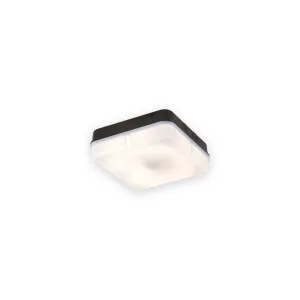 Knightsbridge IP65 28W HF Square Emergency Bulkhead with Opal Diffuser and Black Base