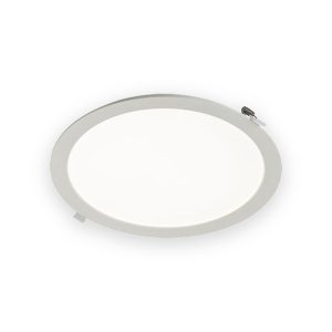 Knightsbridge KARA round white recessed LED panel with spring mounting clips