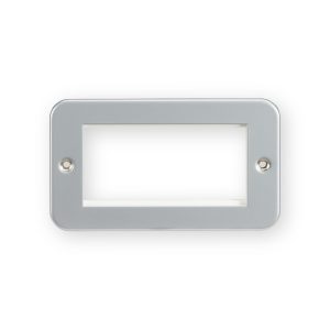 Knightsbridge M4G Metal Clad 4G Modular Faceplate - Powder-coated Silver/Grey