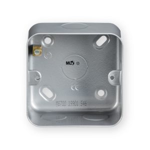 Knightsbridge M8700 Metal Clad 1-2G Surface Mount Box - Powder-coated Silver/Grey