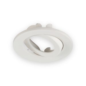 Knightsbridge matt white tilt bezel with mounting tabs for VFR8 LED IP20 downlights
