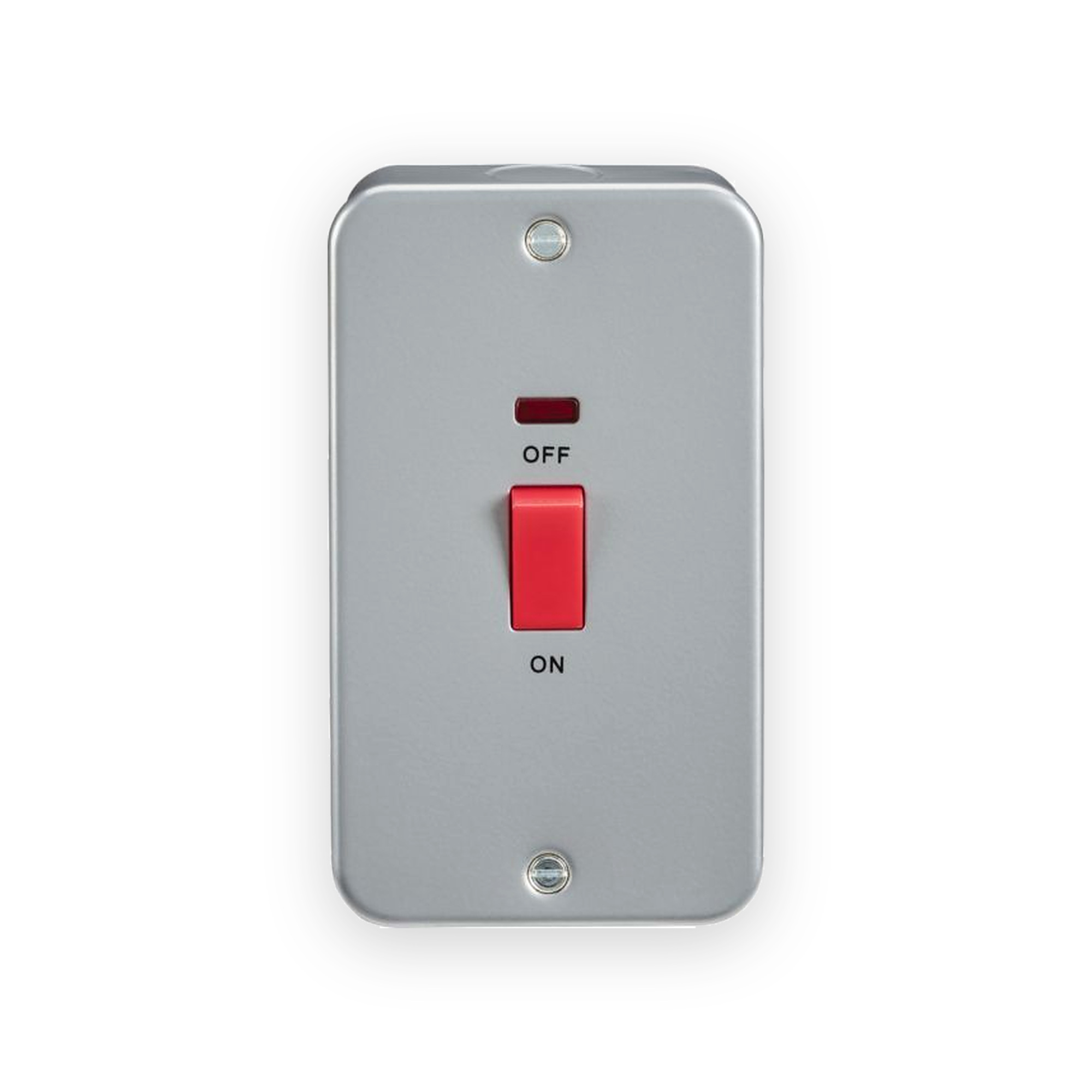 knightsbridge-metal-clad-45a-dp-switch-with-neon-large-plate-m8332n-gallery-01 Knightsbridge Metal Clad 45A DP Switch with Neon - Large Plate