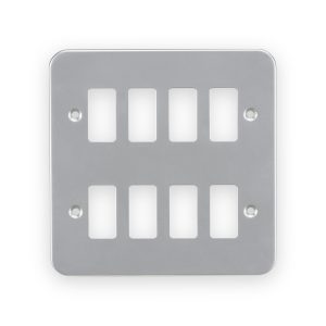 Knightsbridge Metalclad 8G Grid Faceplate - GDFP008M
