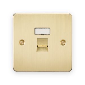 Knightsbridge Network Outlet in Brushed Brass