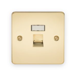 Knightsbridge Network Outlet in Polished Brass