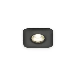 Knightsbridge Odina Single Fixed Square Downlight Black with illuminated optic
