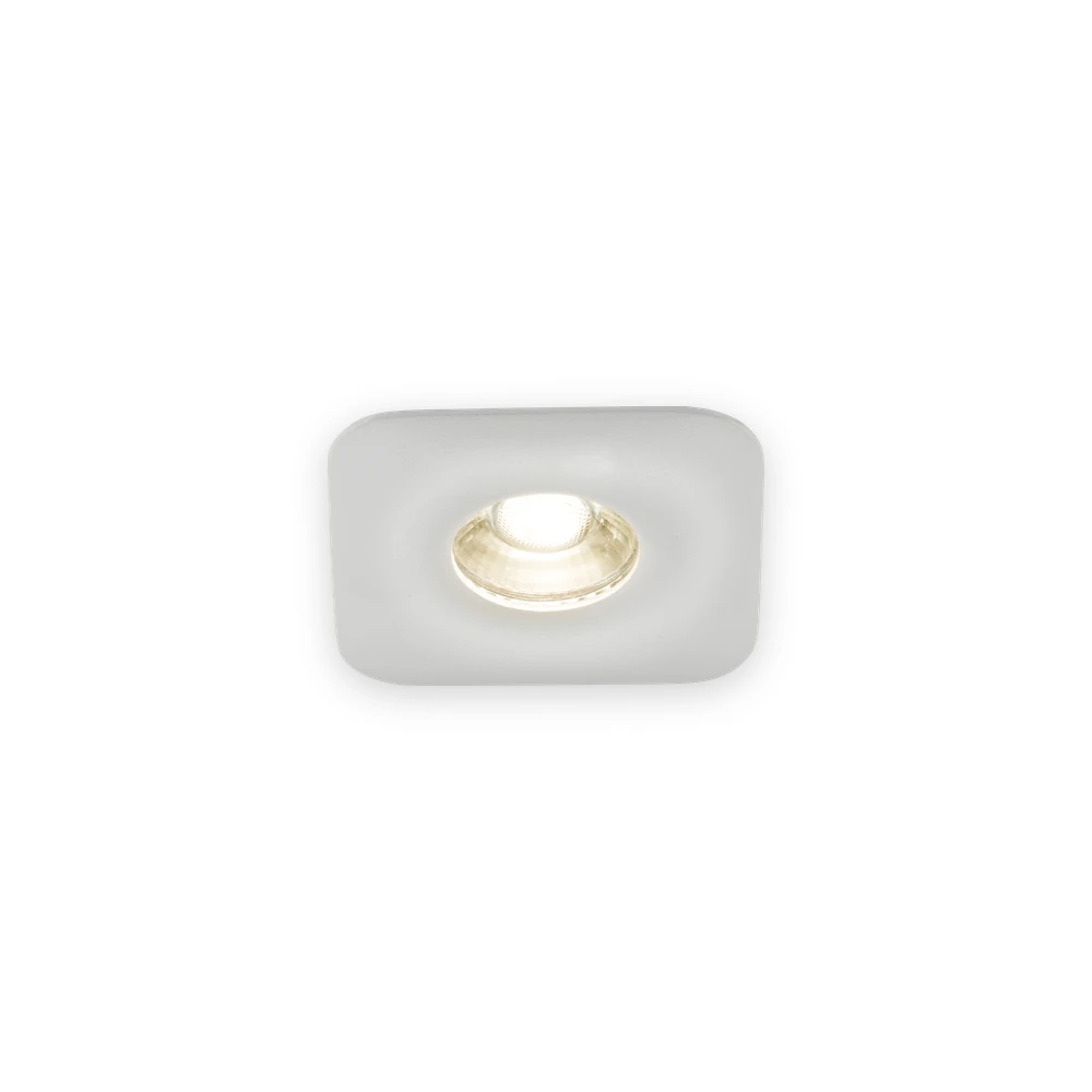Knightsbridge Odina Single Fixed Square Downlight White with illuminated optic Knightsbridge Odina Single Fixed Square Downlight White with illuminated optic