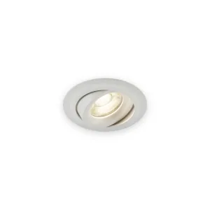 Knightsbridge Odina Single Tilt Round Downlight White with illuminated optic