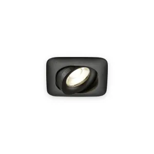 Knightsbridge Odina Single Tilt Square Downlight Black with illuminated optic