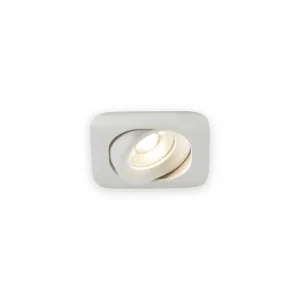 Knightsbridge Odina Single Tilt Square Downlight White with illuminated optic