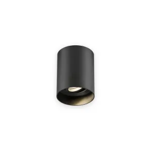 Knightsbridge Oran Surface Tilt Round Downlight Black with illuminated optic