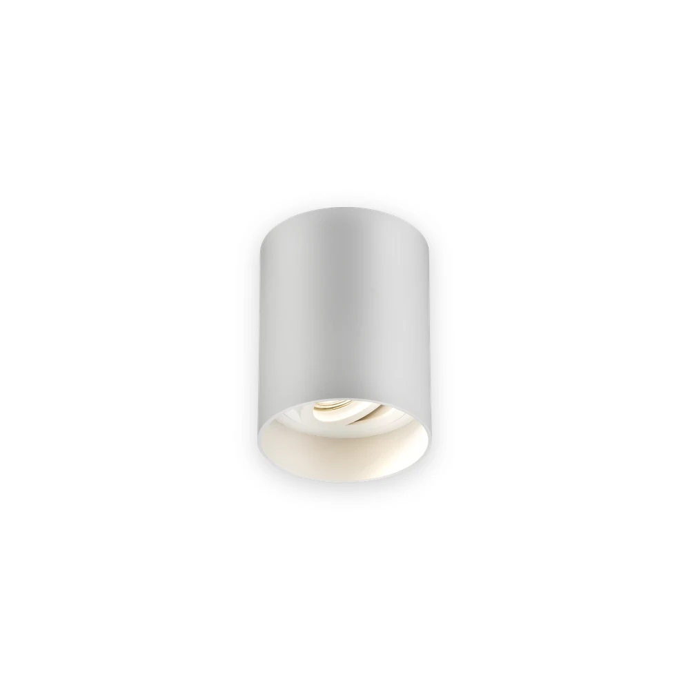 Knightsbridge Oran Surface Tilt Round Downlight White with illuminated optic Knightsbridge Oran Surface Tilt Round Downlight White with illuminated optic
