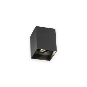 Knightsbridge Oran Surface Tilt Square Downlight Black with illuminated optic