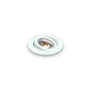 White gimbal downlight with tilted reflector