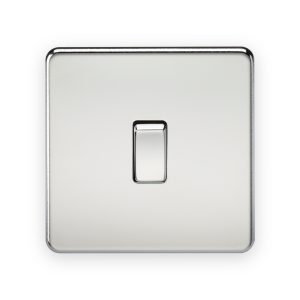 Knightsbridge polished chrome single-gang intermediate switch