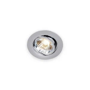 Chrome recessed tilt downlight with glass reflector