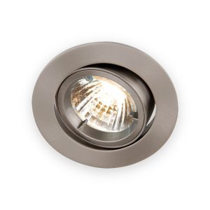 Knightsbridge RD2CBR brushed chrome recessed tilt downlight with reflector lamp