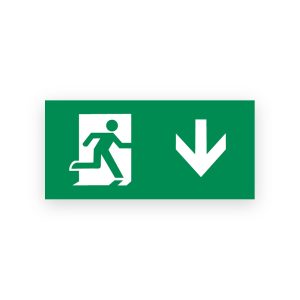 Knightsbridge Running Man Legend with Down Facing Arrow for EMRUN