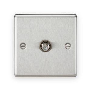 Knightsbridge SAT TV Outlet in Brushed Chrome