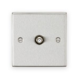 Knightsbridge SAT TV Outlet - Brushed Chrome - CS015BC