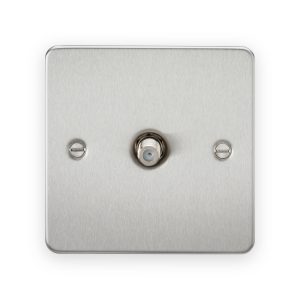 Knightsbridge SAT TV Outlet (non-isolated) in Brushed Chrome