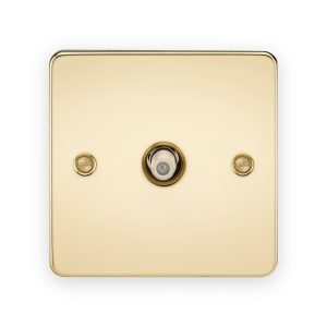 Knightsbridge SAT TV Outlet (non-isolated) in Polished Brass