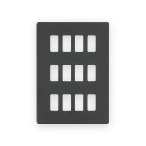 Knightsbridge Screwless 12G Grid Faceplate - Anthracite