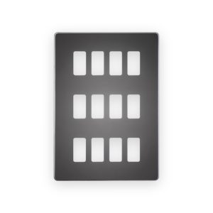 Knightsbridge Screwless 12G Grid Faceplate - Black Nickel