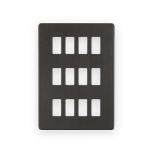 Knightsbridge Screwless 12G Grid Faceplate - Smoked Bronze