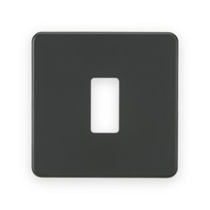 Knightsbridge Screwless 1G Grid Faceplate - Anthracite