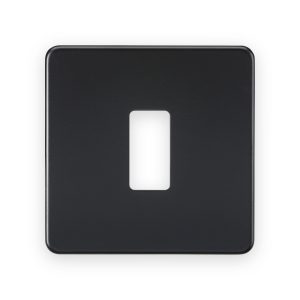 Knightsbridge Screwless 1G Grid Faceplate - Matt Black - GDSF001MB