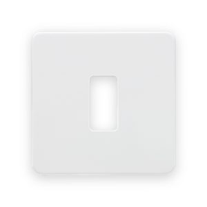 Knightsbridge Screwless 1G Grid Faceplate - Matt White